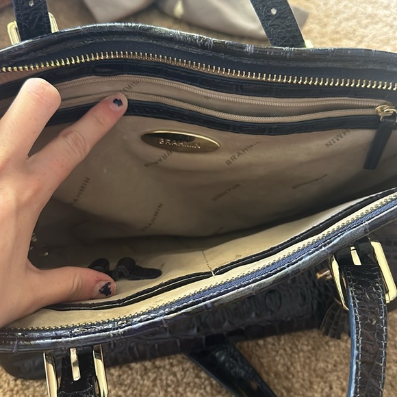 Brand New Brahmin Navy Blue Croc Embossed Tote Bag & Credit Card Wallet (NWT)💙 - Picture 5 of 7